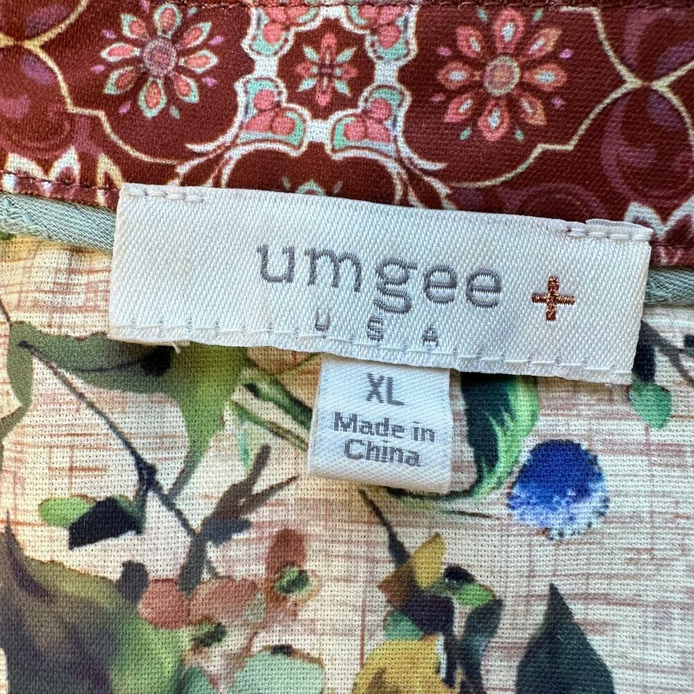 Umgee Patchwork Floral Ruffle Sleeve Button Front… - image 8